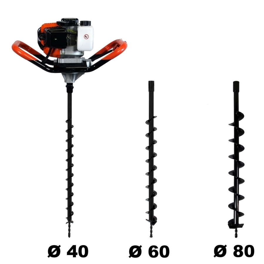 Agp11A Tarière thermique 3 CV 52 cm3 + lot de 3 mèches (40, 60 et 80 mm) — image 2