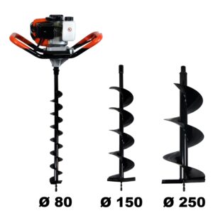 Tarière thermique + lot de 3 mèches 52 cm3, 3 CV (80, 150 et 250 mm) — image 2