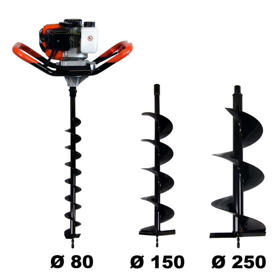 Tarière thermique + lot de 3 mèches 52 cm3, 3 CV (80, 150 et 250 mm) — image 2