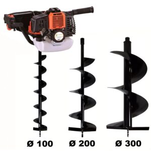 Tarière thermique 3 CV 52 cm3 + lot de 3 mèches (100, 200 et 300 mm) — image 2