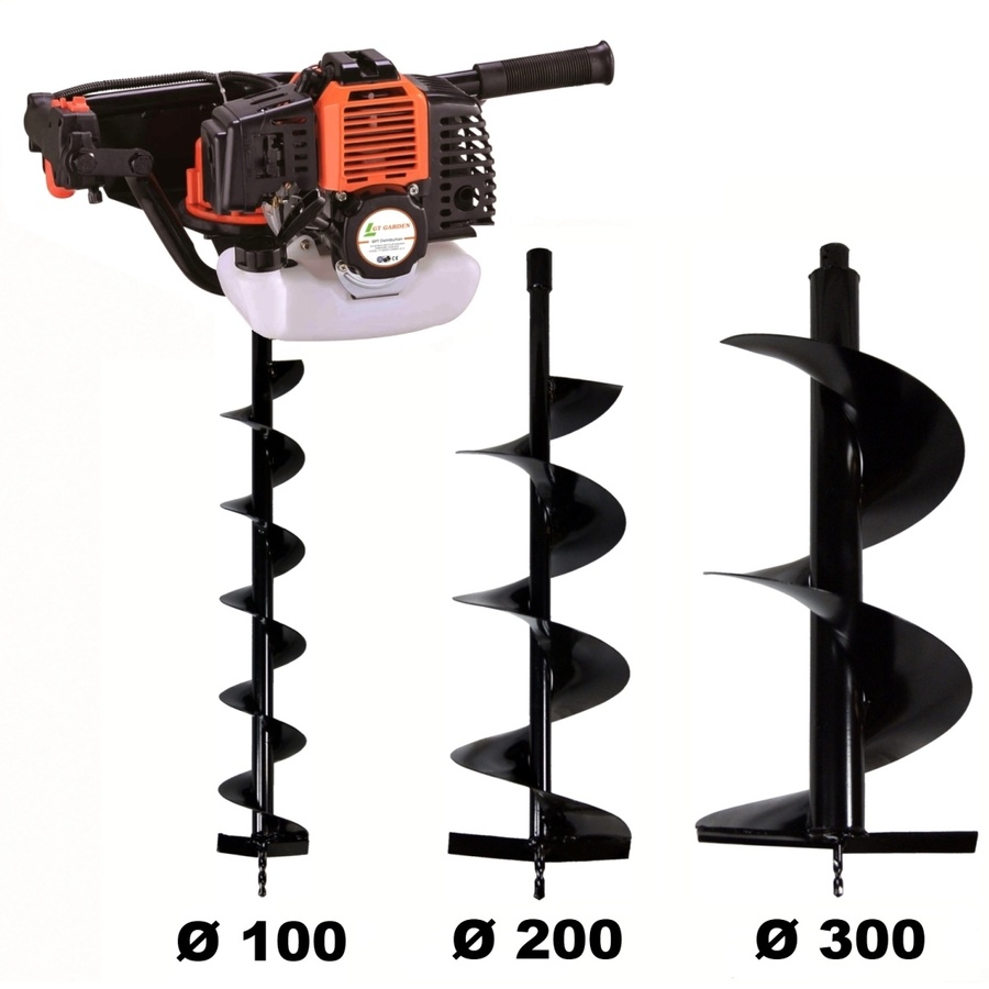 Tarière thermique 3 CV 52 cm3 + lot de 3 mèches (100, 200 et 300 mm) — image 2