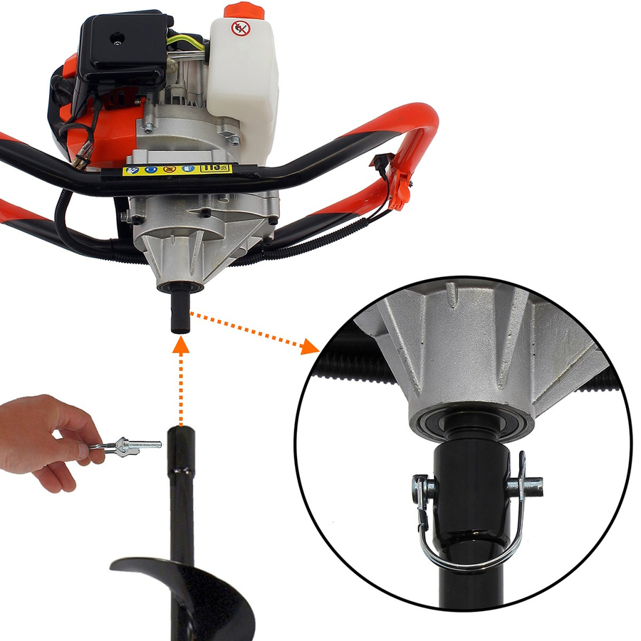 Agp44A Tarière thermique 3 CV 52 cm3 + lot de 3 mèches (40, 60 et 80 mm) — image 5