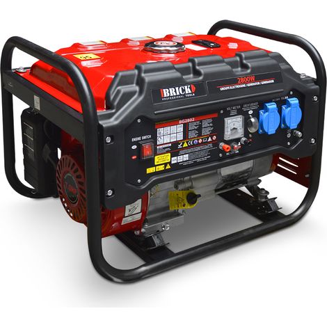 BRICK Brick – Groupe électrogène 2800W – Essence – 2 prises – AVR – Autonomie 7.2H – Moteur 208CC – Réservoir 15L vue principale