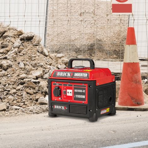 BRICK Brick – Groupe électrogène inverter 1100W – Moteur 4 temps 54cc – Autonomie 4.6h – Prise 230V – Arrêt automatique surcharge vue 5 BRICK Brick – Groupe électrogène inverter 1100W – Moteur 4 temps 54cc – Autonomie 4.6h – Prise 230V – Arrêt automatique surcharge vue 5