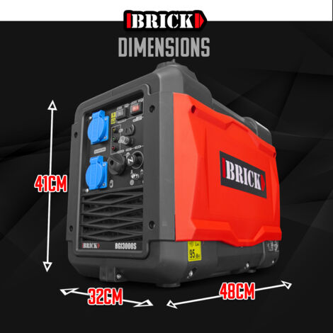 BRICK Brick – Groupe électrogène inverter silencieux 2900W – 2 prises 230V – Moteur 4 temps 149cc – Autonomie 4H – Niveau sonore 63Db vue 4 BRICK Brick – Groupe électrogène inverter silencieux 2900W – 2 prises 230V – Moteur 4 temps 149cc – Autonomie 4H – Niveau sonore 63Db vue 4