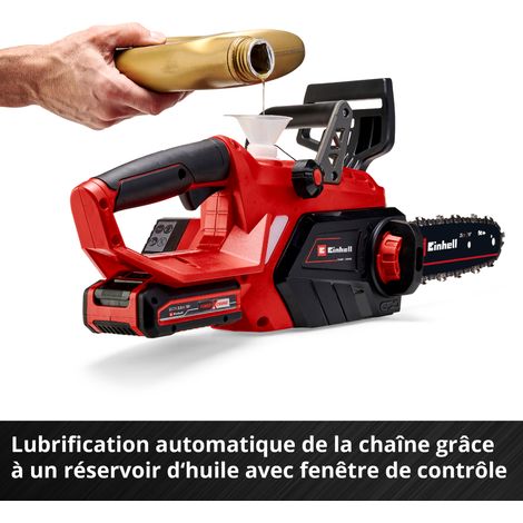 EINHELL Einhell Tronçonneuse sans fil GE-LC 18/25 Li Kit - PXC (18 V, Longueur du guide 25 cm, Longueur de coupe 23 cm) Livré avec Batterie 3,0Ah et Chargeur vue 2 EINHELL Einhell Tronçonneuse sans fil GE-LC 18/25 Li Kit - PXC (18 V, Longueur du guide 25 cm, Longueur de coupe 23 cm) Livré avec Batterie 3,0Ah et Chargeur vue 2