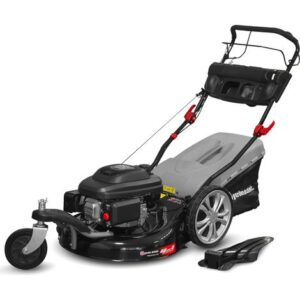 ELEM GARDEN TECHNIC Elem Garden Technic – Tondeuse thermique tractée 196cc – Largeur de coupe 55cm – Bac de ramassage 65L – Démarrage manuel easy start – Pour terrains jusqu'à 2500m² vue principale