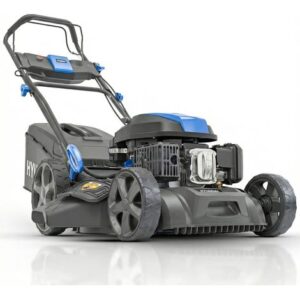 HYUNDAI Hyundai – Tondeuse thermique autotractée 56 cm 196 cm3 – Démarrage électrique – Bac 70 L – Coupe 4-en-1 mulching – Pour jardins exigeants vue principale