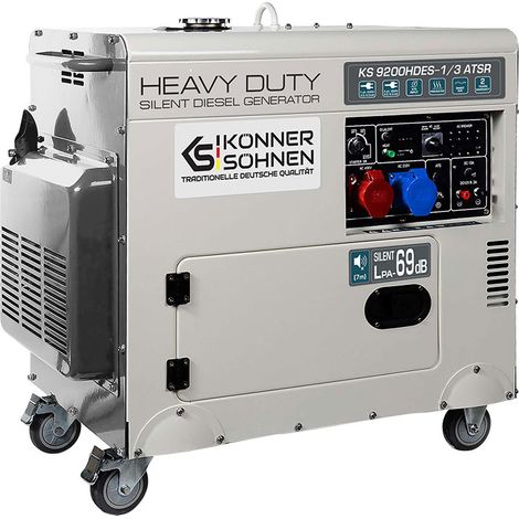 KÖNNER & SÖHNEN Könner & Söhnen – Groupe électrogène Diesel insonorisé 7,5 kW – Monophasé/Triphasé 230V/400V – Démarrage électrique – Prise ATSR – Moteur Heavy Duty vue 8 KÖNNER & SÖHNEN Könner & Söhnen – Groupe électrogène Diesel insonorisé 7,5 kW – Monophasé/Triphasé 230V/400V – Démarrage électrique – Prise ATSR – Moteur Heavy Duty vue 8