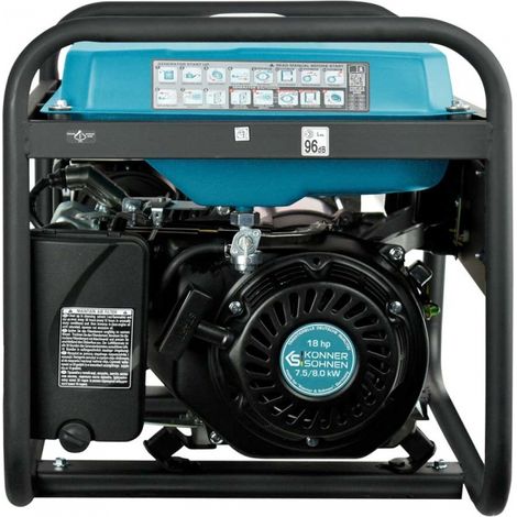 KÖNNER & SÖHNEN Könner & Söhnen – Groupe électrogène essence 8 kW monophasé – Démarrage électrique – Régulation AVR – Autonomie 15H – 71 dB à 7m – 85,5 kg vue 7 KÖNNER & SÖHNEN Könner & Söhnen – Groupe électrogène essence 8 kW monophasé – Démarrage électrique – Régulation AVR – Autonomie 15H – 71 dB à 7m – 85,5 kg vue 7