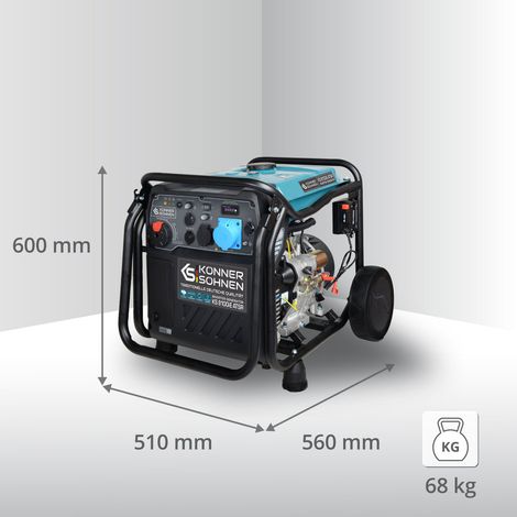 KÖNNER & SÖHNEN Könner & Söhnen – Groupe électrogène inverter 8,0 kW – Carburant essence – Démarrage électrique – ATS pour alimentation automatique – Technologie de pure sinus vue 4 KÖNNER & SÖHNEN Könner & Söhnen – Groupe électrogène inverter 8,0 kW – Carburant essence – Démarrage électrique – ATS pour alimentation automatique – Technologie de pure sinus vue 4