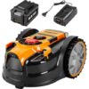 LAWNMASTER Lawnmaster – Robot tondeuse VBRM16 OcuMow™ pour pelouses jusqu'à 100m² – Coupe 20-60 mm – Batterie lithium-ion 24V 4.0Ah – Chargeur rapide inclus vue principale