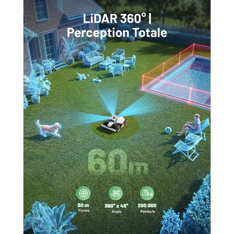 MAMMOTION MAMMOTION LUBA Mini 2 AWD 1500 Robot Tondeuse sans fil périphérique, LiDAR+AI Vision+NetRTK, Pentes 80%, Jusqu’à 1500 m² vue 4 MAMMOTION MAMMOTION LUBA Mini 2 AWD 1500 Robot Tondeuse sans fil périphérique, LiDAR+AI Vision+NetRTK, Pentes 80%, Jusqu’à 1500 m² vue 4