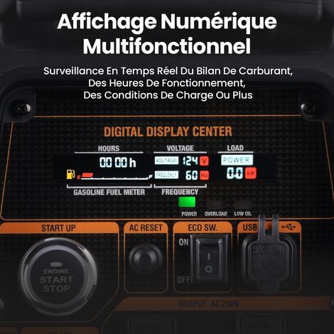 MAXPEEDINGRODS Maxpeedingrods – Groupe électrogène inverter 3500W essence/GPL – Démarrage électrique – Autonomie 24h – 2 prises USB et 230V – Silencieux 62dB vue 3 MAXPEEDINGRODS Maxpeedingrods – Groupe électrogène inverter 3500W essence/GPL – Démarrage électrique – Autonomie 24h – 2 prises USB et 230V – Silencieux 62dB vue 3