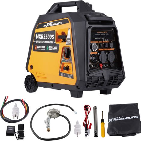 MAXPEEDINGRODS Maxpeedingrods – Groupe électrogène inverter 3500W essence/GPL – Démarrage électrique – Autonomie 24h – 2 prises USB et 230V – Silencieux 62dB vue principale