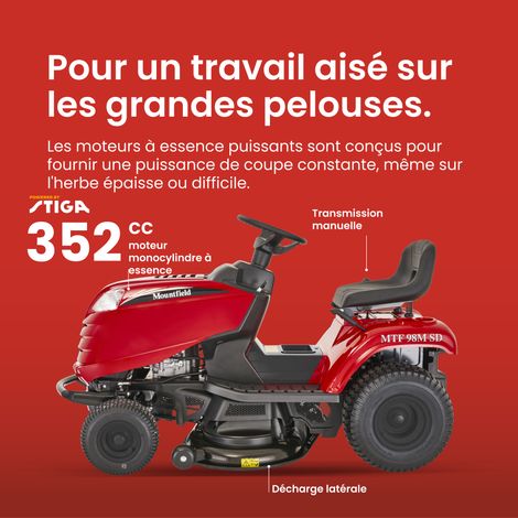 MOUNTFIELD Mountfield Tracteur MTF 98M SD, 98 cm – Transmission Manuelle, Éjection Latérale – Pelouses Jusqu'à 8 000 m² vue 2 MOUNTFIELD Mountfield Tracteur MTF 98M SD, 98 cm – Transmission Manuelle, Éjection Latérale – Pelouses Jusqu'à 8 000 m² vue 2
