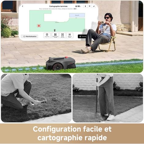 MOVA MOVA ViAX250-EUA Robot tondeuse – 250 m², 50 min autonomie, AI UltraEyes™, U-trajets, tout-terrain vue 2 MOVA MOVA ViAX250-EUA Robot tondeuse – 250 m², 50 min autonomie, AI UltraEyes™, U-trajets, tout-terrain vue 2
