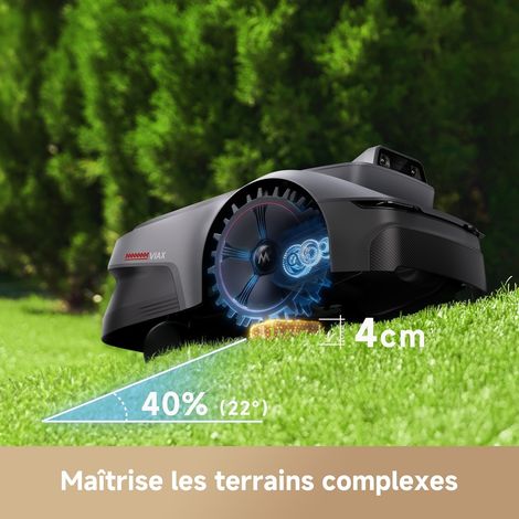 MOVA MOVA ViAX250-EUA Robot tondeuse – 250 m², 50 min autonomie, AI UltraEyes™, U-trajets, tout-terrain vue 4 MOVA MOVA ViAX250-EUA Robot tondeuse – 250 m², 50 min autonomie, AI UltraEyes™, U-trajets, tout-terrain vue 4