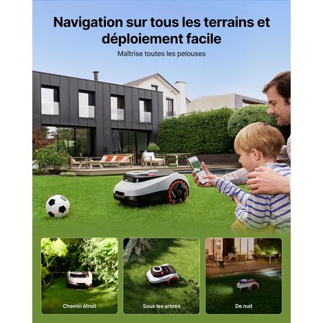 NAVIMOW Segway Navimow i220 LiDAR Robot tondeuse pour 2000 m² avec Garage M, roues tout-terrain pour pentes de 45 %, double système LiDAR et Vision, sans fil, sans antenne (expédié séparément) vue 4 NAVIMOW Segway Navimow i220 LiDAR Robot tondeuse pour 2000 m² avec Garage M, roues tout-terrain pour pentes de 45 %, double système LiDAR et Vision, sans fil, sans antenne (expédié séparément) vue 4