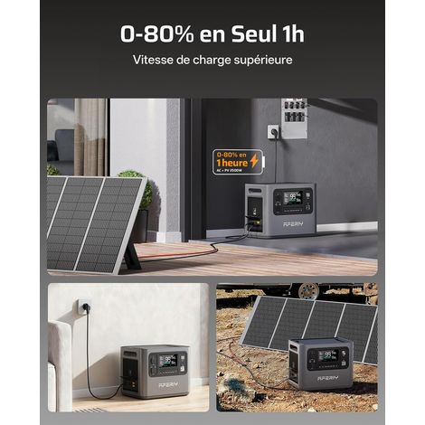 NIKYPJ AFERIY P280 Station d'alimentation Portable 2800W, Batterie Nomade 2048Wh Extensible à 10,24kWh, Recharge Rapide 1,5H, 220V-240V, Generateur Electrique pour Usage Domestique/Camping-car/Panne de Coura vue 4 AFERIY P280 station électrique portable 2800 W 2048 Wh - image 4