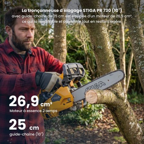 STIGA Stiga – Tronçonneuse thermique 26,9 cm³ avec guide 25 cm – Système de contrôle des vibrations – Pour arboriculture professionnelle vue 2 STIGA Stiga – Tronçonneuse thermique 26,9 cm³ avec guide 25 cm – Système de contrôle des vibrations – Pour arboriculture professionnelle vue 2