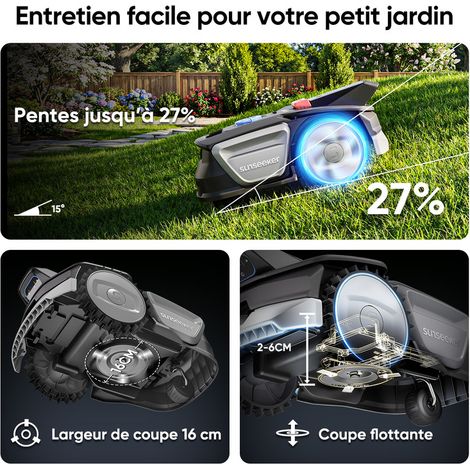 SUNSEEKER Sunseeker V1 avec Garage, Robot Tondeuse sans Fil Périphérique, 300 m² pour Petits Jardins, Sunseeker V1 Robot Tondeuse sans Fil - 300 m² - avec Garage Gratuit - Vision AI - Évitement Intelligent des vue 5 SUNSEEKER Sunseeker V1 avec Garage, Robot Tondeuse sans Fil Périphérique, 300 m² pour Petits Jardins, Sunseeker V1 Robot Tondeuse sans Fil - 300 m² - avec Garage Gratuit - Vision AI - Évitement Intelligent des vue 5