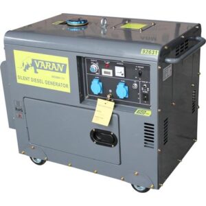 VARAN MOTORS Varan Motors – Groupe électrogène Diesel silencieux 5.5 kW 230V – 92631 – Démarreur électrique, autonomie 7.3h, bruit 89dB – Sortie 12V vue principale